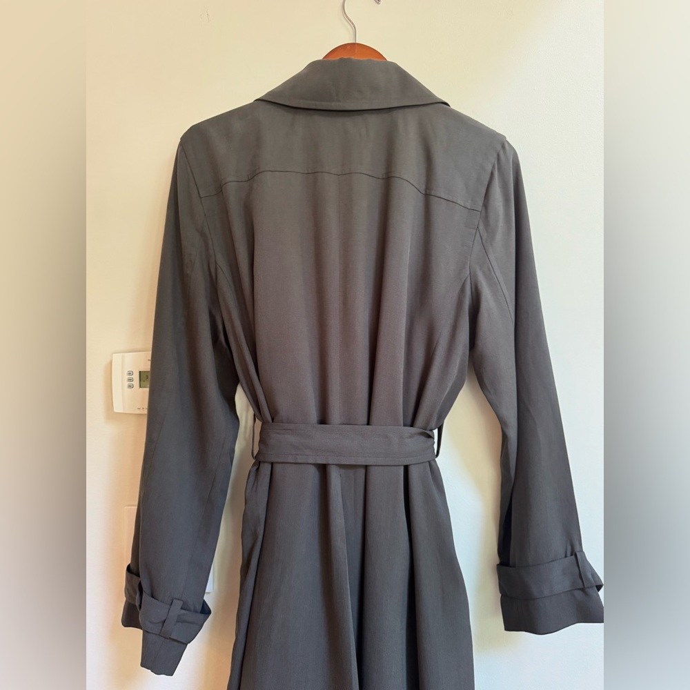 Eileen Fisher | Knee Length Tencel Trench Coat - Picture 4 of 12